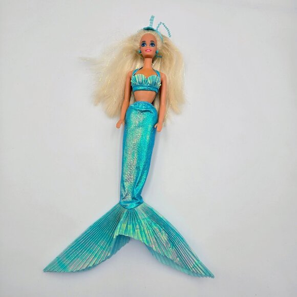 1991 Mattel Mermaid Barbie Doll 1991 1434 Blonde Glitter Hair Read - Picture 14 of 16